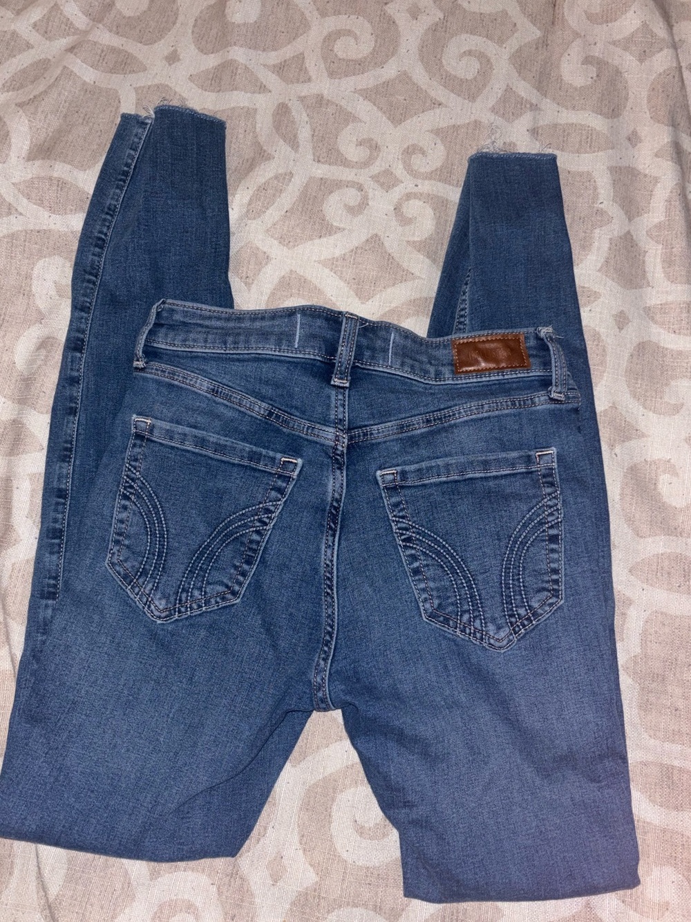 Hollister Dark Blue Skinny Jeans with Stitched Back Pockets